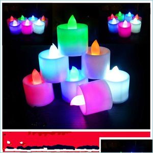 Candles Valentine Day Family Candles Lamp Wedding Celebration Birthday Led Electronic Candle Seven Colors Drop Delivery 2021 Home Gard Dhsvq