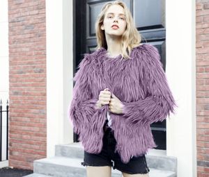 Kobiety Płaszcz Prezent Święta Dziękczynienia Winter Faux Fut Fur Kurtka na zewnątrz swobodny moda wypoczynek ulica strzała z długim rękawem kurtki wielokolorowe rozmiar xs/s/m/l/xl/2xl/3xl/4xl