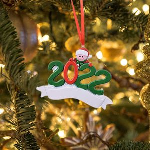 2024樹脂パーソナライズされた家族のクリスマスツリーの装飾品かわいい人冬のギフト無料配達