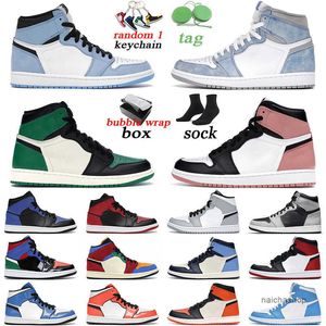 Orijinal Kutu Jumpman 1 Erkek Kadın Basketbol Ayakkabıları 1s Yüksek OG Üniversitesi Mavi Hyper Royal Mid Mor Nabız Dış Mekan Erkek Eğitmeni J Jorda Jordon