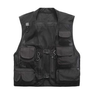 Gilet da uomo Plus Size Taglie multiple Uomo Summer Mesh Traspirante Pography Gilet Reporter Direttore Uniforme da lavoro casual VT-121 221008