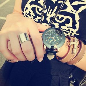 Wristwatches GUOU Watch Luxury Rhinestone Glitter Women Watches Genuine Leather Diamond Hour Clock Relogio Feminino
