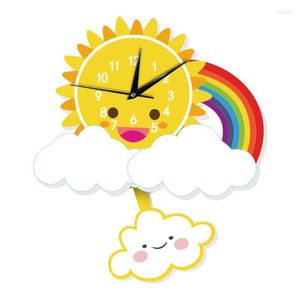 Wall Clocks Cartoon Shape Clock For Children Silent Hanging Watch Decoration Cute Kids Room Decor Supplies