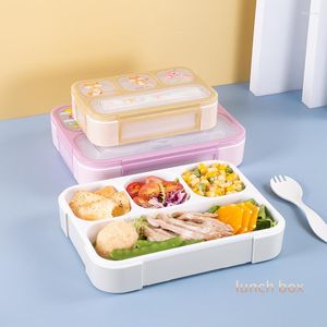 Set di stoviglie Contenitore per il pranzo per bambini Scomparto indipendente Contenitore da campeggio per studenti bento portatile sigillato Senza BPA riscaldabile