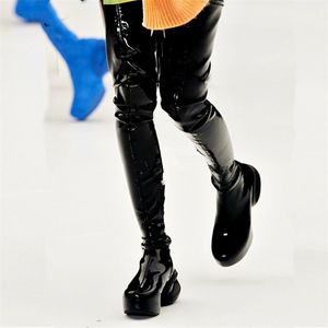 Sexy Over The Knee Boots Women Square Toed Zipper Long Thigh High Boot Belt Buckle Decor High Heels Winter Shoes Woman