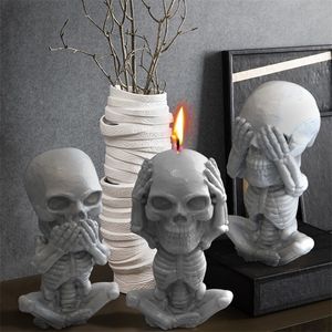 Candles Cute Skull Silicone Mold DIY Halloween Aromatic Making Supplies Resin Soap Christmas Gift Craft Home Decor 221007