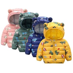 Down Coat Cute Baby Girls Jacket barn pojkar ljus s med öron hoodie vår höst flicka kläder spädbarn barnkläder för 221007