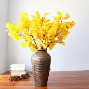 Decorative Flowers Dazhi Ginkgo Leaf Home Decoration Three Color Film And Television Shooting Props Simulation Plant Yellow Green Red