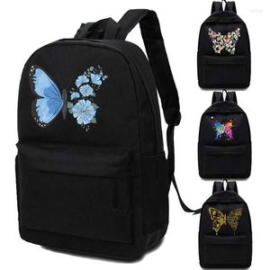 Zaino da donna tela per adolescenti studentesse borse borse borse stampe farfalla uscite organizzatore per laptop da viaggio per laptop borse da viaggio