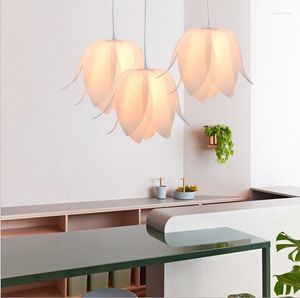 Hängslampor restaurang ljuskrona modern minimalistisk kreativ lotus LED -belysning fixtur