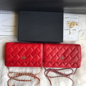高品質の有名なブランドバッグショルダーストラップハンドバッグ格子縞の財布二重文字ソリッドバックルシープスキンキャビアパターン女性の豪華なハンドバッグ付き箱