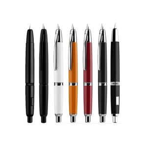 Fountain Pens Majohn A1 Press Sconeble Fine Nib 0,4 mm Metal Mat Mat Black Ink z konwerterem do pisania 221007