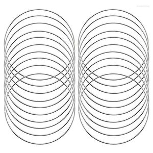 Deko-Figuren, 20 Stück, 10,2 cm, silberfarbene Traumfänger-Metallringe, florale Reifen, Kranz, Makramee-Kreationen, Ring zum Basteln