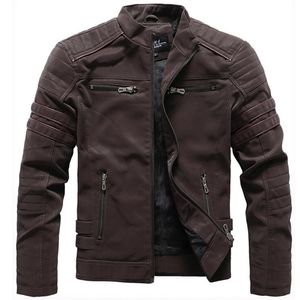 남자의 가죽 가짜 겨울 양털 재킷 남자 스탠드 칼라 세척 레트로 오토바이 재킷 Jaqueta Masculino Mens Coats 4XL 의류 221007