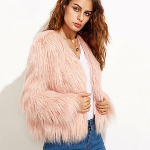 Women Coat thanksgiving gift Winter Faux Fox Fur Imitation peacock feather jackets Casual fashion leisure street long sleeves multicolor coats SIZE S-3XL