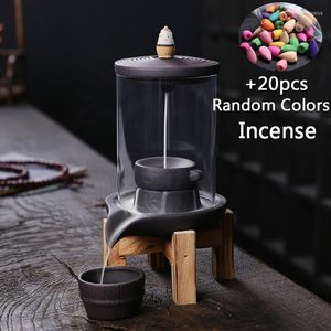 Fragrance Lamps Backflow Incense Burner With 20pcs Cones Creative Indoor Sandalwood Aloes Ornaments Home Decoration