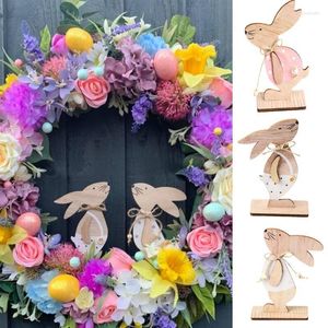Party Decoration 1pc Easter Wooden Chicks Ornaments Multi Type Rabbits For Table Decorations Kids Gift DIY Wreath Supplies