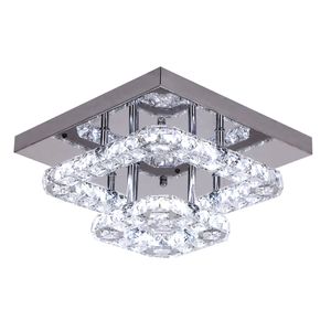 Lustres de teto de cristal quadrado K9 Corredor Quarto Pingente de luz Vestiário Lâmpada decorativa Iluminação interna Lustre de fixação