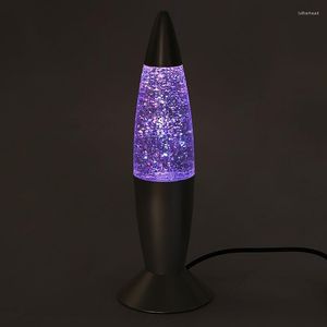 Luci notturne Marca 1pc 3D Rocket Multi Color Changing Lava Lamp RGB LED Glitter Party Mood Light Regalo di Natale Comodino