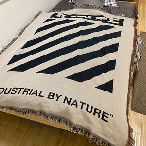 Blanket Personality Zebra Crossing Blanket Multifunction Sofa Covers Blankt White Cobertor Dust Cover Tassel For Bed 221007