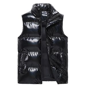 Men's Vests Aiwetin men Winter Hooded women Short Bright Color Cotton Padded Jacket Sleeveless Female Waistcoat 221008