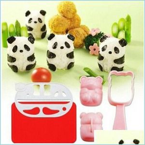 寿司ツール寿司ツールライスボール金型パンチonigiri mod diy maker bazooka bento accessories 3d panda form set drop drearment 2021 ho dhvbq