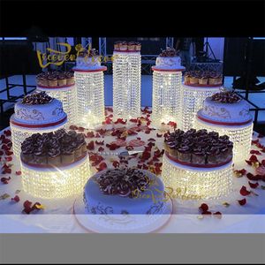 スパークリングクリスタルクリアガーランドのシャンデリアパーティー装飾ウェディングケーキスタンドバースデーパーティー用品テーブルセンターピース2023 DIYの装飾