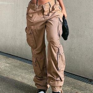 Calças femininas Capris Tawnie Y2K Cargo Baggy Autumn Streetwear