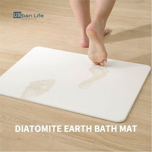 Tappetini da bagno URBANLIFE Diatomite Terra di diatomee Super assorbente Antiscivolo Tappeto da doccia ad asciugatura rapida Porta Pavimento di casa 221007