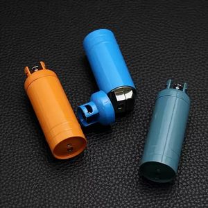 Jet Lighter Windproof Gas Tank Shape Lighters 3 Colors Red Flame Refillable Butane For Home Decoration Collection Cigarette Lighters