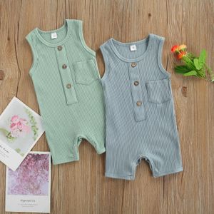 Rompers Summer Baby Boys Girls Unisex Romper Mousseline ärmlösa nyfödda Rompers mode babykläder Jumpsuit J220922