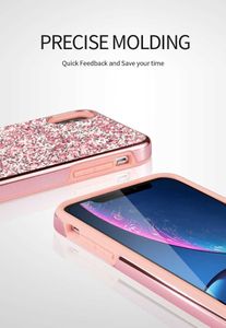 iPhone 13のダイヤモンド携帯電話ケース12 11 Pro Max Samsung A30 Note10 S10 Premium Bling 2 in 1 Luxury Glitter Case with OPPパッケージ2022
