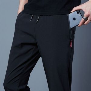 Mens Pants Summer Casual Ice Silk Thin Sports Elastic Straight Trousers Breattable QuickDrying 221007