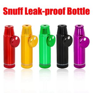 Smoking Colorful Aluminium Alloy Leak-proof Seal Bottle Dry Herb Tobacco Snuff Snorter Sniffer Bullet Style Adjustable Cigarette Holder With Filling Funnel