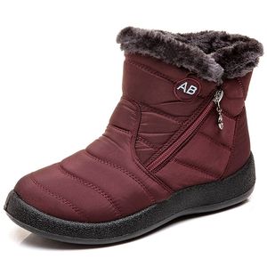 Сапоги женщины Супер теплые зимние туфли для лодыжки водонепроницаемые снежный ботас Мойер короткие черные низкие каблуки самки 221007