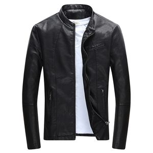 Couro de couro masculino Faux Autumn Winter Casual Zipper PU Jaqueta Pu Motocicleta Men Lazer Roupas Slim 221007