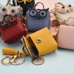 Trendy Coin Purse chain Nappa PU Leather Owl Animal Buckle Car Pendant Bag Gift Portachiavi Accessori 1008