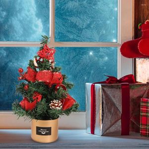 Decorações de Natal Mini Tree Tin Box Combattop Pine miniatura para crianças Presente 2022