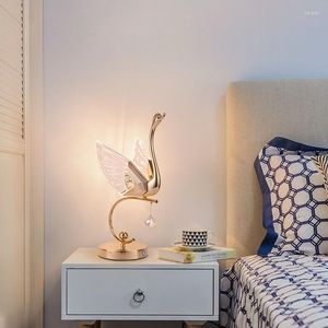 Bordslampor modern ledd dekorativ kreativ svan skrivbord lampa vardagsrum sovrum dekor lätt säng nattbord belysning