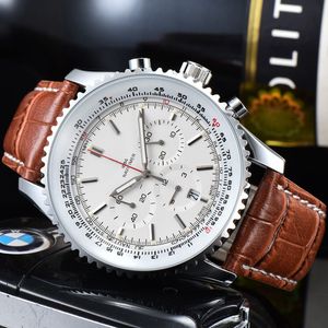 WristWatches for Men 2022 New Mens Watches All Dial Work Quartz Watch 1884 Top Luxury Brand Chronograph Clock leather Belt Men Fashion BREI