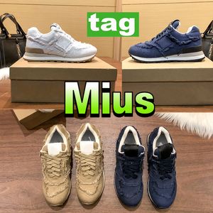 Scarpe miui designer casual mius women tela patchwork sneaker 574 sneaker in denim coloniale beige royal blu blu bianco comodi allenatori di donne traspiranti