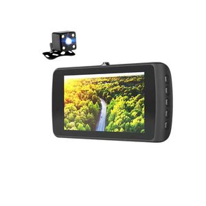 HD Araba Güvenlik Sistemi Çift lens 4 inç ekran 1080p sürüş kaydedici Geniş Açılı Gece Görme Aracı Çift Kayıt
