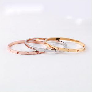 Pulseiras de amor clássicas femininas, masculinas, edição premium, 4 diamantes, 4 mm de largura, titânio, chave de fenda, pulseira, ouro, prata, rosa, joias de grife, presente de Páscoa