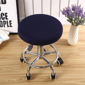 Chair Covers Modern Style Round Stool Seat Cover El Bar Counter Pure Color Home Anti-dirty High Elastic Case