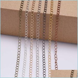 Chains 5M/Lot 2.5 2.8 3.6 4.8 Mm Long Open Link Ring Extended Extension Necklace Chains Tail Extender Chain For Jewelry Making Suppli Dhryy