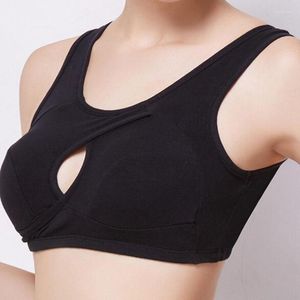 Bustiers & Corsets Fashion Fitness Gather Cotton Bra Solid Workout Top Women Girl Soft Underwear Push-up Black Grey Color