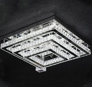 Kristal tavan lambası LED oturma odası avizeleri lamba kare atmosfer ev modern minimalist yatak odası lambaları