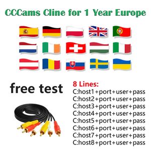 Europe TV Parts CCCAM 8Cline Antennas Germany Support free Oscam Cline Poland Spain fast stable cable 4 k hd italy portugal Sweden FULL HD DVB-S2