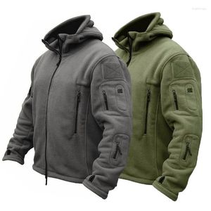 Giacche da uomo giacca tattica di lana tattica da uomo vestiti con cappuccio termico verde