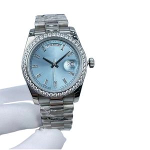 Unix Watches 36mm Lens Time Scale daydate 2813 Movimento Meccanico automatico Dual Date Diamond Bezel Diamond Stainless Steel Strap Sport Orologio da polso da donna da uomo